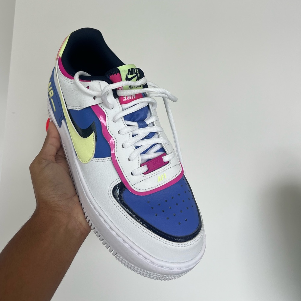 Nike Women’s Air Force 1 Shadow Blue Pink and Volt